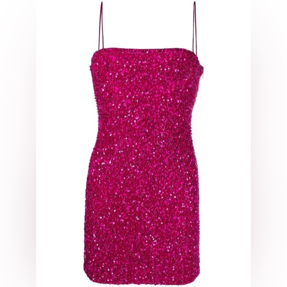 BNWT Retrofete Dionne Sequin Dress Fuschia Rose - M
